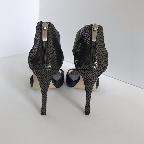 Enzo Angiolini Pewter Silver Zipper Croc Bootie Sandals - Picture 6 of 15